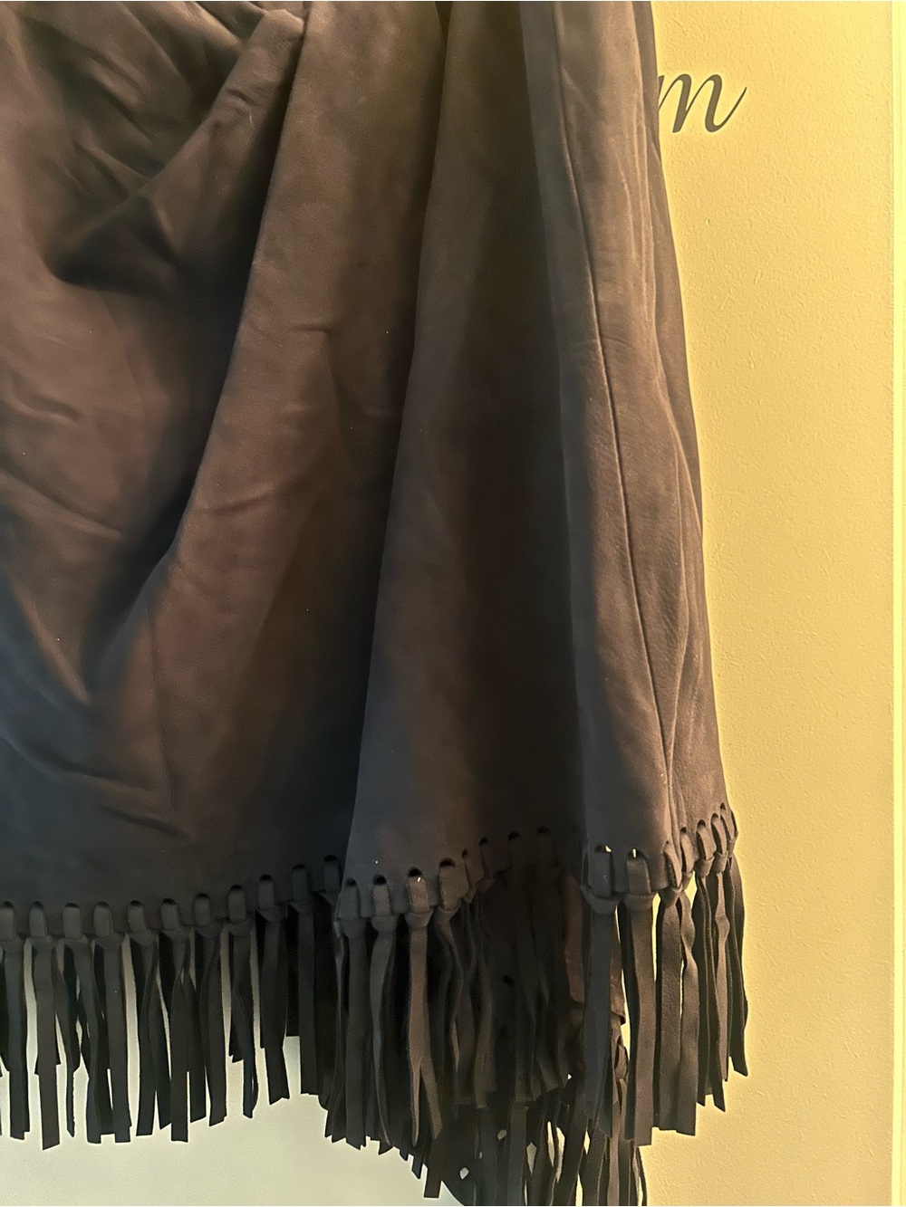 Navy Fringe Mini Skirt